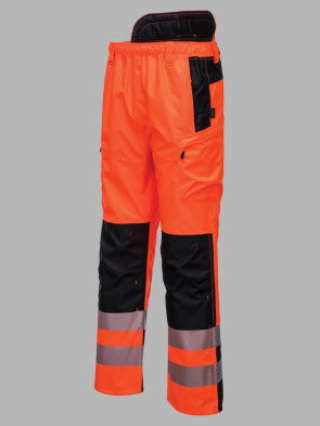 Portwest PW3 Hi-Vis Extreme Rain Trousers - Orange / Black trim