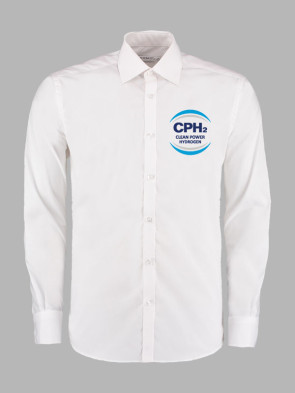 Kustom Kit Mens Slim Fit Long Sleeve Business Shirt - White