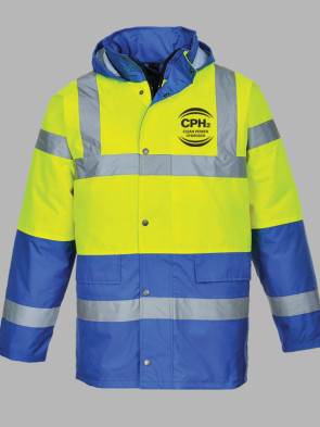 Portwest Hi-Vis Two-Tone Traffic Jacket - Yellow/Royal trim