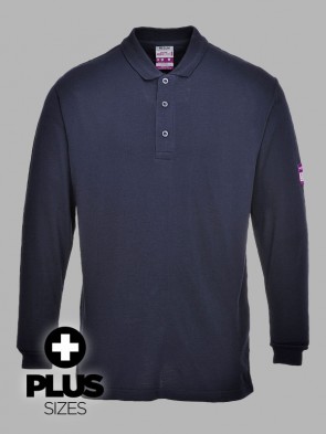 Portwest PLUS SIZE Modaflame Flame Resistant Anti-Static Long Sleeve Polo Shirt