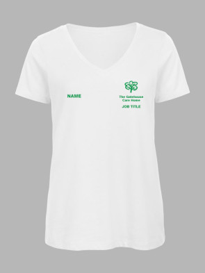B&C Ladies Inspire Organic Cotton V-Neck T-Shirt - White