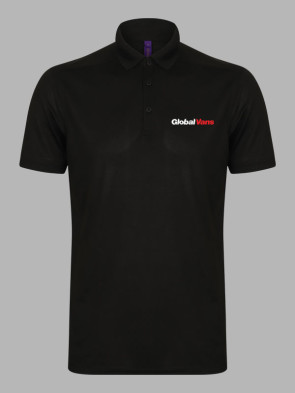 Henbury Slim Fit Stretch Wicking Polo Shirt - Black