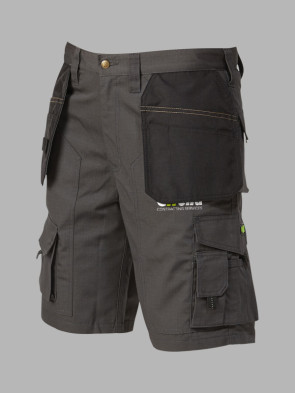 Apache Lightweight Rip Stop Holster Work Shorts - Grey/Black trim