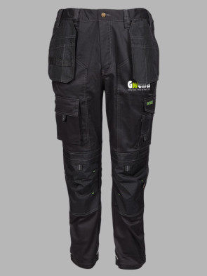 Apache Knee Pad Stretch Holster Pocket Trousers - Black