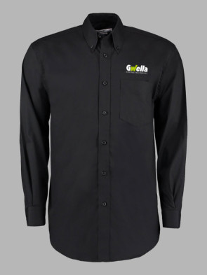 Kustom Kit Corporate Oxford Long Sleeve Shirt - Black