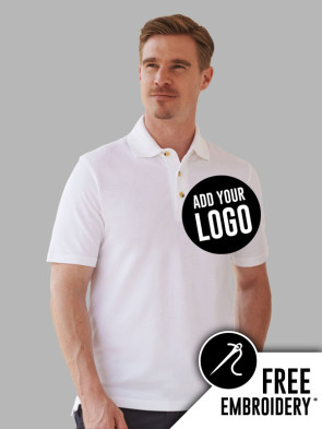 Henbury Stand-Up Collar Classic Cotton Pique Polo Shirt