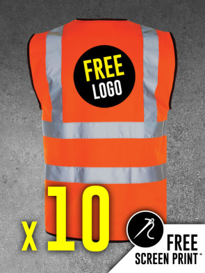 10 x Portwest Hi-Vis Vests (Size XL)