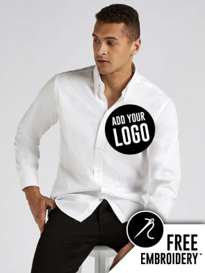 Kustom Kit Premium Tailored Fit Long Sleeve Oxford Shirt