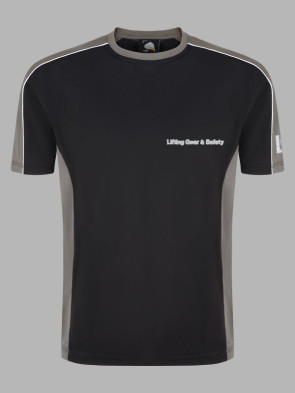 Orn Avocet 100% Polyester Contrast Wicking T-Shirt - Black / Graphite Grey trim