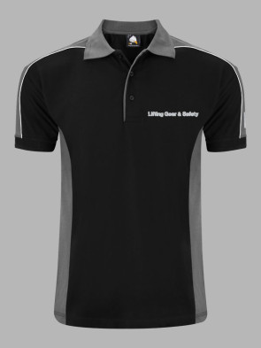 Orn Avocet Contrast Polo Shirt - Black / Graphite Grey trim