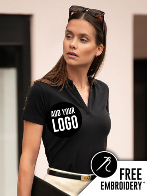 Nimbus Ladies Harvard V-Neck Stretch Deluxe Polo Shirt