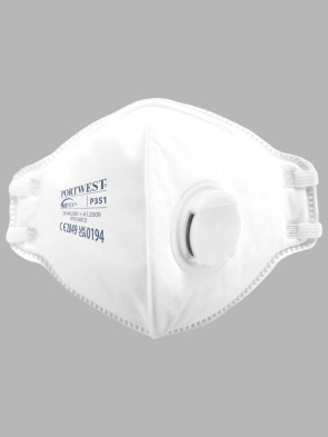 Portwest FFP3 Valved Dolomite Fold Flat Respirator Mask - 20 Pack