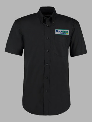 Kustom Kit Mens Short Sleeve Corporate Oxford Shirt - Black