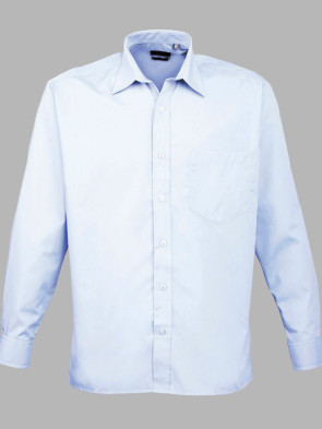 Premier Long Sleeve Poplin Shirt - Light Blue