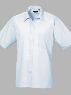 Premier Short Sleeve Poplin Shirt - Light Blue