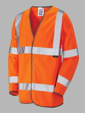 Leo Hi-Vis Shirwell Long Sleeve Vest - Orange