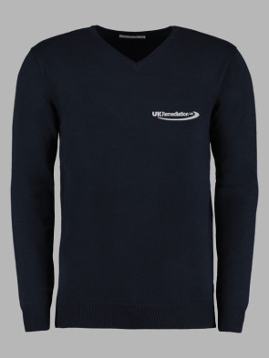 Kustom Kit Arundel V-Neck Knitted Sweater - Navy