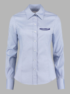 Kustom Kit Ladies Long Sleeve Oxford Shirt (Employee) - Light Blue