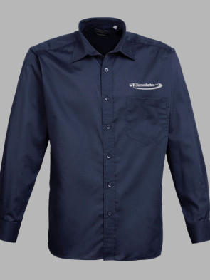 Premier Long Sleeve Poplin Shirt - Navy