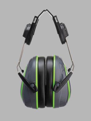 Portwest HV Extreme Low Clip-On Ear Defenders - Grey / Green trim