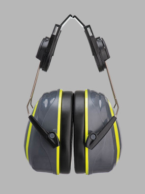 Portwest HV Extreme Medium Clip-On Ear Defenders - Grey / Yellow trim