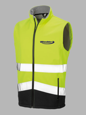 Result Safe-Guard Hi-Vis Safety Soft Shell Gilet - Yellow / Black trim