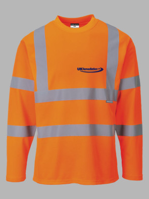 Portwest Hi-Vis Long Sleeve T-Shirt - Orange