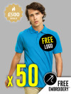 50 x Asquith & Fox 100% Cotton Polo Shirts