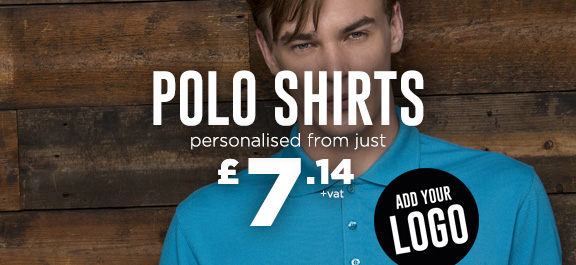 Personalised Polo shirts. Add your logo.