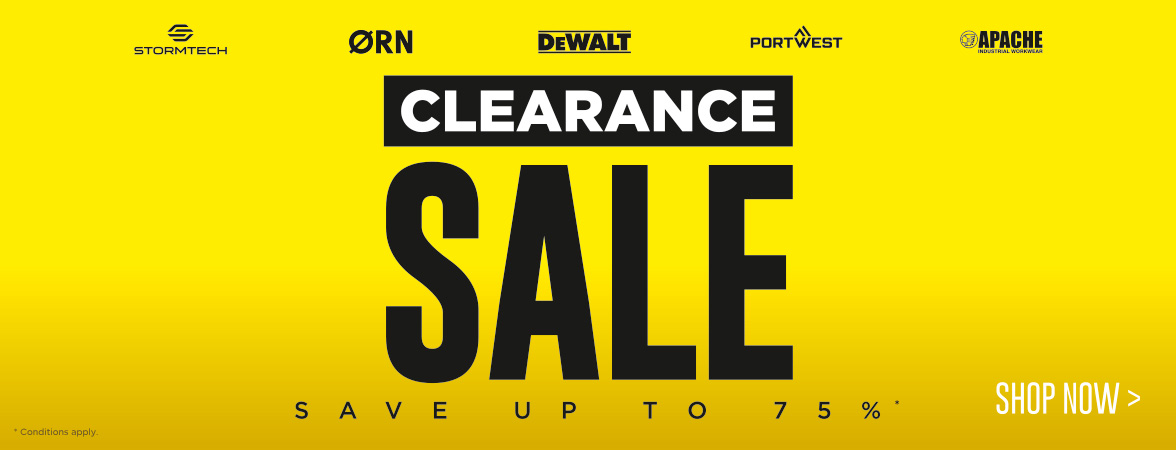 Workwear Clearance Sale. Save up to 75% for a limited time only